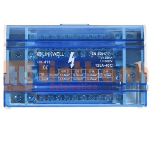 UK415 - Khối phân phối nguồn 4 cực 125A 500V Linkwell
